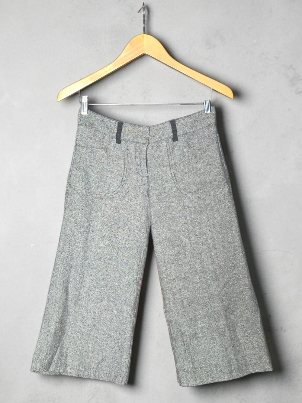 zinc Heather Gray Wide-Leg Cropped Chinos